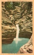Watkins Glen State Park, NY, Whispering Falls, Linen Vintage Postcard b9056 picture