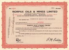 Norpax Oils and Mines Limited - Foreign Stock Certificate - Foreign Stocks picture