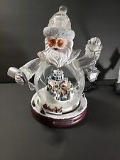 Santa Claus Tabletop Crystal Santa Claus is On His Way Bradford Thomas Kinkade picture