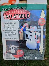 SNOWMAN Giant 8 Foot Gemmy Airblown Inflatable CHRISTMAS Lawn Art Decor 2002 picture