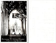 Nevada Virginia St. Mary's Catholic Church Interior VTG Real Photo RPPC Postcard picture