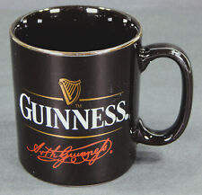 GUINNESS BEER COFFEE MUG CUP OFFICIAL MERCH CERAMIC 10oz BLACK WITH GOLD TRIM picture