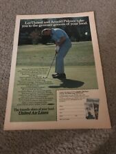 Vintage 1973 ARNOLD PALMER UNITED AIRLINES Print Ad 1970s GOLF picture