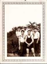 Beefcake Muscular Man with his Feminine Gay Friends 1920s Vintage Photo Gay Int picture