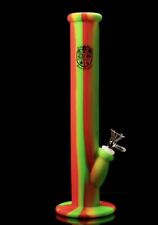 14 INCH Unbreakable Silicone Bong Water Pipe Tobacco | 14mm | Rasta picture