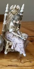 Young Girl Carry Bouquet on Royal Chair Figurine Porcelain by Lladro Spain 1982 picture