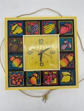 General Electric Vintage Square Fruits Wall Clock MCM picture