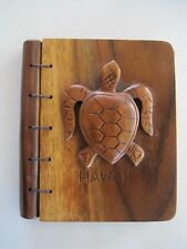 Hawaii Souvenir Wood Turtle Notebook Vintage picture