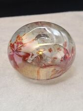 ROGER VINES ART GLASS MOUNT Flower Abstract ST. HELEN ASH PAPERWEIGHT SIGNED 86 picture