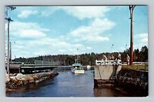 South Bristol ME, Drawbridge Boats, Maine c1961 Vintage Postcard picture