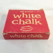 Vtg Binney & Smith White Chalk 20 Pcs The Crayola Makers NY NY Red Box USA picture