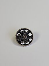 Phases of the Moon Lapel Pin Black White & Silver Colors * picture