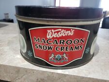 Vintage weston's macaroon snow creams advertising tin english biscuits picture