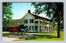 Greenfield Village, Historic Clinton Inn Horse Carriage Chrome Michigan Postcard picture