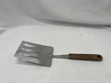 Vintage Robinson Stainless USA Wood Handle Slotted Spatula 10.5” picture