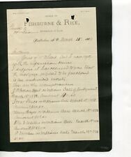1884 WILLIAM J FISHBURNE & D P RICE ATTORNEYS WALTERBORO SC LETTERHEAD picture