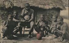 Africa 1909 Zulu Men Using Snuff A. Rittenberg Postcard Vintage Post Card picture