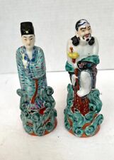 VINTAGE PAIR (2) CHINESE PORCELAIN FIGURES FIGURINES Impressed Marks picture