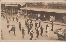 Marching Band Modesto CA I.D.E.S. Festival Parade IDES 1914 RPPC Postcard picture
