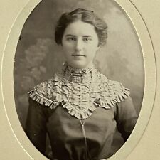 Antique Cabinet Card Photograph Beautiful Demure Young Woman picture