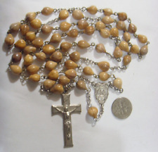 vintage catholic 26 inch rosary jobs tears beads crucifix religious 53096 picture