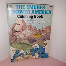 Vintage Smurfs Discover America Coloring Book Happy House 1983 ROAD TRIP picture