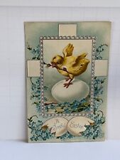 Easter Greetings Chicken c 1909 Postcard A35 picture