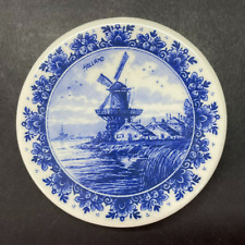 Vintage Blue DELFT'S BLAUU AGRO Seaside Windmill MINI WALL PLATE 301 Holland picture