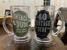 TWO Laid Back VINTAGE DUDE Plastic Tumblers/Mugs 2010 picture