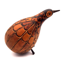 Vintage Handcrafted Carved Painted Gourd Bird South American Folk Art picture