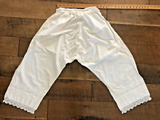 Antique Edwardian White Cotton Drawers Bloomers Pantalet Great Condition picture