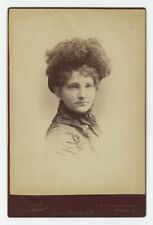 Antique Circa 1880s Cabinet Card Gorgeous Woman Stunning Victorian Hat Ithaca NY picture