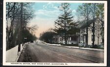 QUAKERTOWN, PA *  WEST BROAD STREET ~ RESIDENTIAL  * UNPOSTED VINTAGE WB c 1918 picture