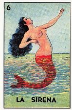 La Sirena Mermaid Nude Mexican Figuritas VTG Continental Art Postcard Unposted picture