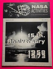 NASA ACTIVITIES 1973 15TH ANNIVERSARY BROCHURE / BOOKLET picture