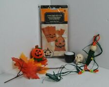 Halloween Lot of Five Vintage Decorations Skull*Witch Pot*Treat Bags*Hangman picture