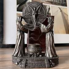 Sigil of Baphomet Ritual Altar Bronze Finish Backflow Incense Burner 7 Inches picture