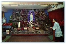 c1960s Grotto In Our Lady Of Lourdes Chapel Interior Shartlesville PA Postcard picture