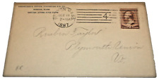 OCTOBER 1887 FITCHBURG RAILROAD USED COMPANY ENVELOPE B&M picture