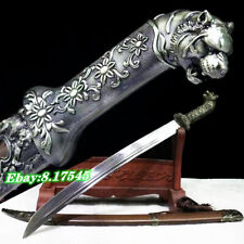 Tiger Saber Mongolian Dao Cavalry Sword Chinese Broadsword Sharp Damascus Steel picture