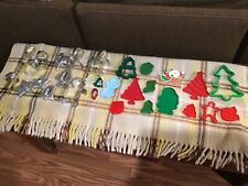 Lot of 28 vintage plastic and metal Christmas cookie cutters picture