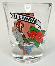 Illinois Shotglass Land of Lincoln Chicago Springfield Violet Mascoutah picture