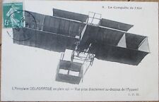 French Aviation 1909 Postcard, Aeroplane Delegrange, Airplane Biplane in Air picture