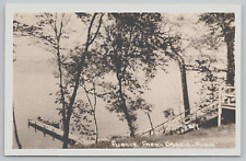 Postcard RPPC, Public Park, Waterfront View, Boat & Pier, Osakis Minnesota picture