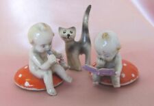 VINTAGE SET OF 3 PORCELAIN MINIATURE SMALL TINY FIGURINES picture