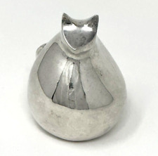 Dansk Mid Century Gunnar Cyren Design Cat Figure Paperweight Silver Plate 2