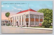 Chamber of Commerce New Smyrna Florida Linen Postcard No 5779 picture