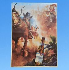 Vintage 1984 Busch Beer Poster Gary Ruddell Western Cowboy Print 19