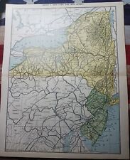 1889 Original railroad map NEW YORK & NEW JERSEY Train Routes 11