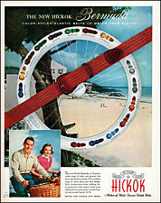 1953 Bermuda beach surf Hickok elastic belts couple vintage photo print Ad adL43 picture